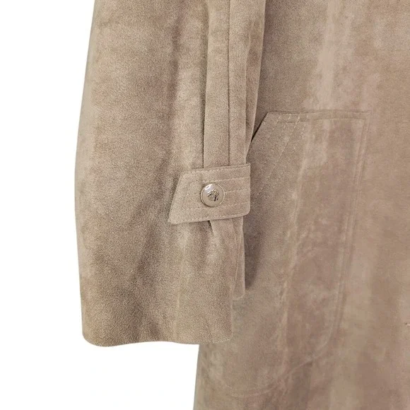 Vintage Count Romi Ultrasuede Camel Duster Coat Women's 14 Faux Suede‎ Long - Picture 4 of 8